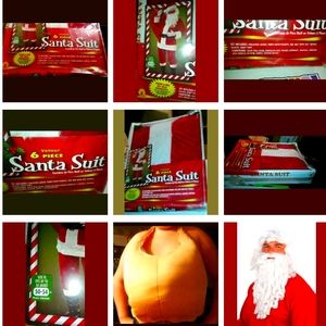 Brand new

 9 piece velour Santa suit
size x l